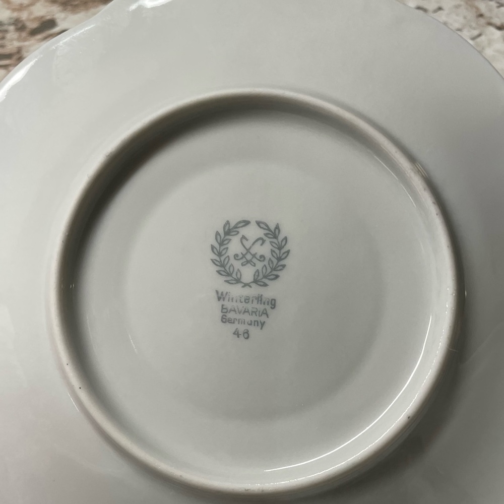 1940’s Winterling Bavaria Germany ~ 6 Fine Porcelain China Teacups & Saucers~ - Picture 10 of 16